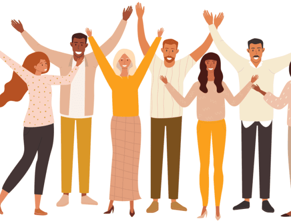 Graphik mit jubelnden Menschen zum Thema: MCAS Round Table